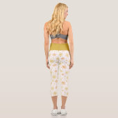 Retro Atomic Mid Century Mod Red & Gold Sternexplo Capri Leggings (Rückseite)