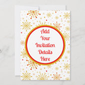 Retro Atomic Mid Century Mod Red & Gold Sternexplo Einladung (Rückseite)