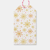 Retro Atomic Mid Century Mod Red & Gold Sternexplo Geschenkanhänger (Vorderseite)