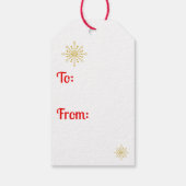 Retro Atomic Mid Century Mod Red & Gold Sternexplo Geschenkanhänger (Rückseite)