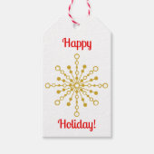 Retro Atomic Mid Century Mod Red & Gold Sternexplo Geschenkanhänger (Vorderseite)