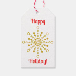 Retro Atomic Mid Century Mod Red & Gold Sternexplo Geschenkanhänger