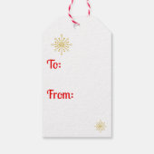 Retro Atomic Mid Century Mod Red & Gold Sternexplo Geschenkanhänger (Rückseite)