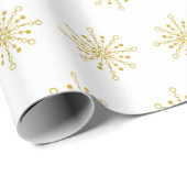 Retro Atomic Mid Century Mod Red & Gold Sternexplo Geschenkpapier (Rolleneckpunkt)