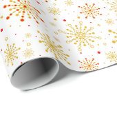 Retro Atomic Mid Century Mod Red & Gold Sternexplo Geschenkpapier (Rolleneckpunkt)