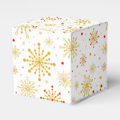 Retro Atomic Mid Century Mod Red & Gold Sternexplo Geschenkschachtel (Vorderseite)