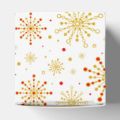 Retro Atomic Mid Century Mod Red & Gold Sternexplo Geschenkschachtel (Oben)