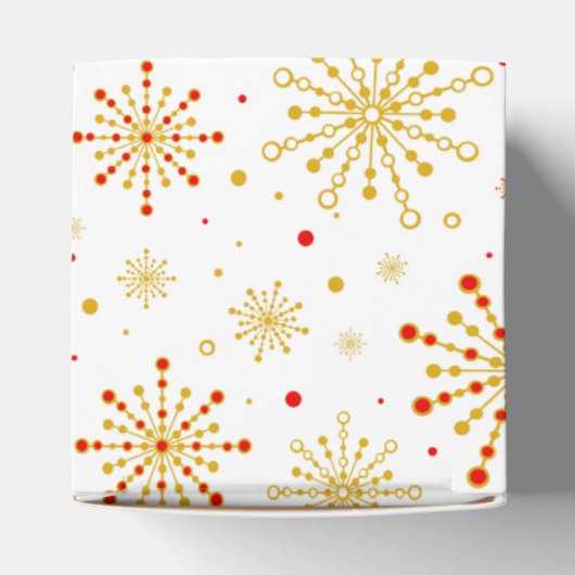 Retro Atomic Mid Century Mod Red & Gold Sternexplo Geschenkschachtel (Oben)