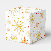 Retro Atomic Mid Century Mod Red & Gold Sternexplo Geschenkschachtel (Rückseite)