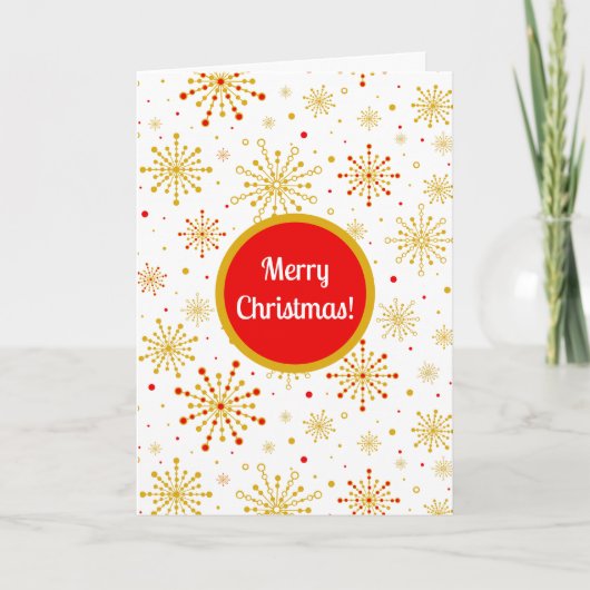 Retro Atomic Mid Century Mod Red & Gold Sternexplo Karte (Vorderseite)