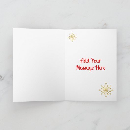 Retro Atomic Mid Century Mod Red & Gold Sternexplo Karte (Innenseite)