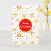 Retro Atomic Mid Century Mod Red & Gold Sternexplo Karte (Gelbe Blume)