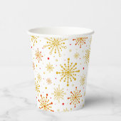 Retro Atomic Mid Century Mod Red & Gold Sternexplo Pappbecher (Rechts)