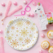 Retro Atomic Mid Century Mod Red & Gold Sternexplo Pappteller (Party)