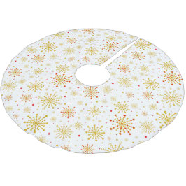 Retro Atomic Mid Century Mod Red & Gold Sternexplo Polyester Weihnachtsbaumdecke