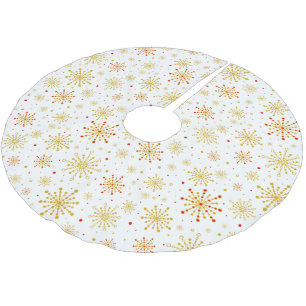 Retro Atomic Mid Century Mod Red & Gold Sternexplo Polyester Weihnachtsbaumdecke