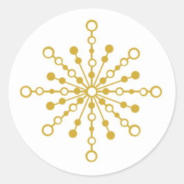 Retro Atomic Mid Century Mod Red & Gold Sternexplo Runder Aufkleber