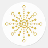 Retro Atomic Mid Century Mod Red & Gold Sternexplo Runder Aufkleber (Vorderseite)