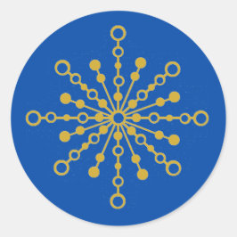 Retro Atomic Mid Century Mod Red & Gold Sternexplo Runder Aufkleber