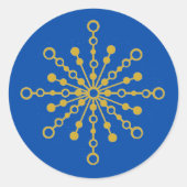 Retro Atomic Mid Century Mod Red & Gold Sternexplo Runder Aufkleber (Vorderseite)