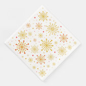 Retro Atomic Mid Century Mod Red & Gold Sternexplo Serviette (Ecke)