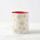Retro Atomic Mid Century Mod Red & Gold Sternexplo Tasse (Zentrum)