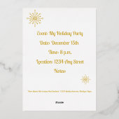 Retro Atomic Mid Century Mod Sternexplosion Gold Folieneinladung (Rückseite)