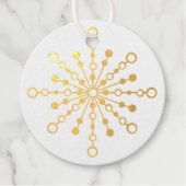 Retro Atomic Mid Century Mod Sternexplosion Gold Geschenkanhänger (Vorderseite)