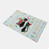 Retro Atomic Mid Century Moderne Coole Katze Doorm Fußmatte (Schrägansicht)