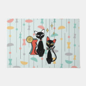 Retro Atomic Mid Century Moderne Coole Katze Doorm Fußmatte (Vorderseite)