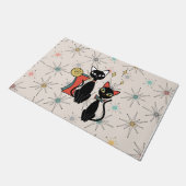 Retro Atomic Mid Century Moderne Coole Katze Doorm Fußmatte (Schrägansicht)