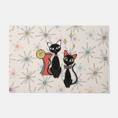 Retro Atomic Mid Century Moderne Coole Katze Doorm Fußmatte (Vorderseite)