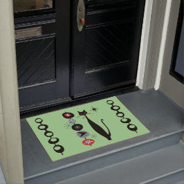 Retro Atomic Mid Century Moderne Coole Katze Doorm Fußmatte