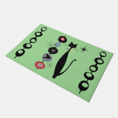 Retro Atomic Mid Century Moderne Coole Katze Doorm Fußmatte (Schrägansicht)