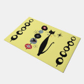 Retro Atomic Mid Century Moderne Coole Katze Doorm Fußmatte (Schrägansicht)
