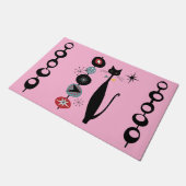 Retro Atomic Mid Century Moderne Coole Katze Doorm Fußmatte (Schrägansicht)