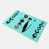 Retro Atomic Mid Century Moderne Coole Katze Doorm Fußmatte (Schrägansicht)