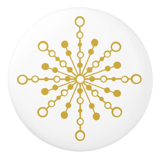 Retro Atomic Mitte des Jahrhunderts Modernes Gold Keramikknauf (Vorderseite)