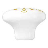 Retro Atomic Mitte des Jahrhunderts Modernes Gold Keramikknauf (Seitenansicht)