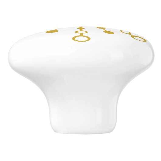 Retro Atomic Mitte des Jahrhunderts Modernes Gold  Keramikknauf (Seitenansicht)