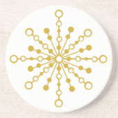 Retro Atomic Mitte Jahrhunderts Design Gold Farbe  Getränkeuntersetzer (Vorne)