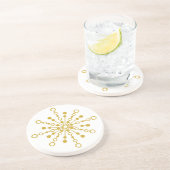 Retro Atomic Mitte Jahrhunderts Design Gold Farbe  Getränkeuntersetzer (Seite)