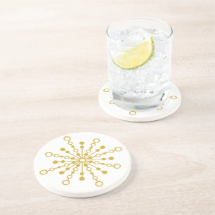 Retro Atomic Mitte Jahrhunderts Design Gold Farbe  Getränkeuntersetzer