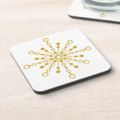 Retro Atomic Mitte Jahrhunderts Design Gold Farbe  Getränkeuntersetzer (Linke Seite)