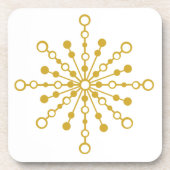 Retro Atomic Mitte Jahrhunderts Design Gold Farbe  Getränkeuntersetzer (Vorderseite)