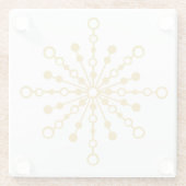 Retro Atomic Mitte Jahrhunderts Design Gold Farbe  Glasuntersetzer (Rückseite)