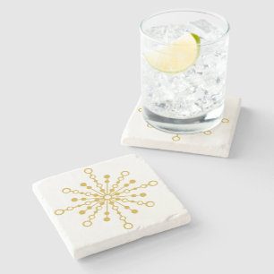 Retro Atomic Mitte Jahrhunderts Design Gold Farbe  Steinuntersetzer