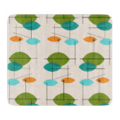 Retro Atomic Mobile Muster Glas Cutting Board Schneidebrett (Vorderseite)
