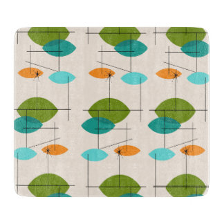 Retro Atomic Mobile Muster Glas Cutting Board Schneidebrett