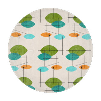 Retro Atomic Mobile Muster Glas Cutting Board Schneidebrett